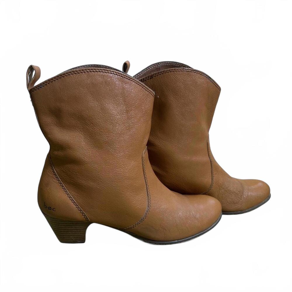 Born Concept Brown Leather Ankle Booties Women Size 9 Style M BC0312